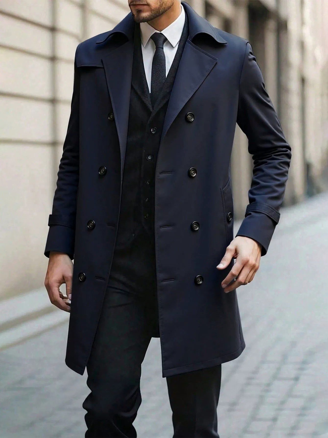 Light de lujo ejecutivo bolsillo Windbreaker para hombre