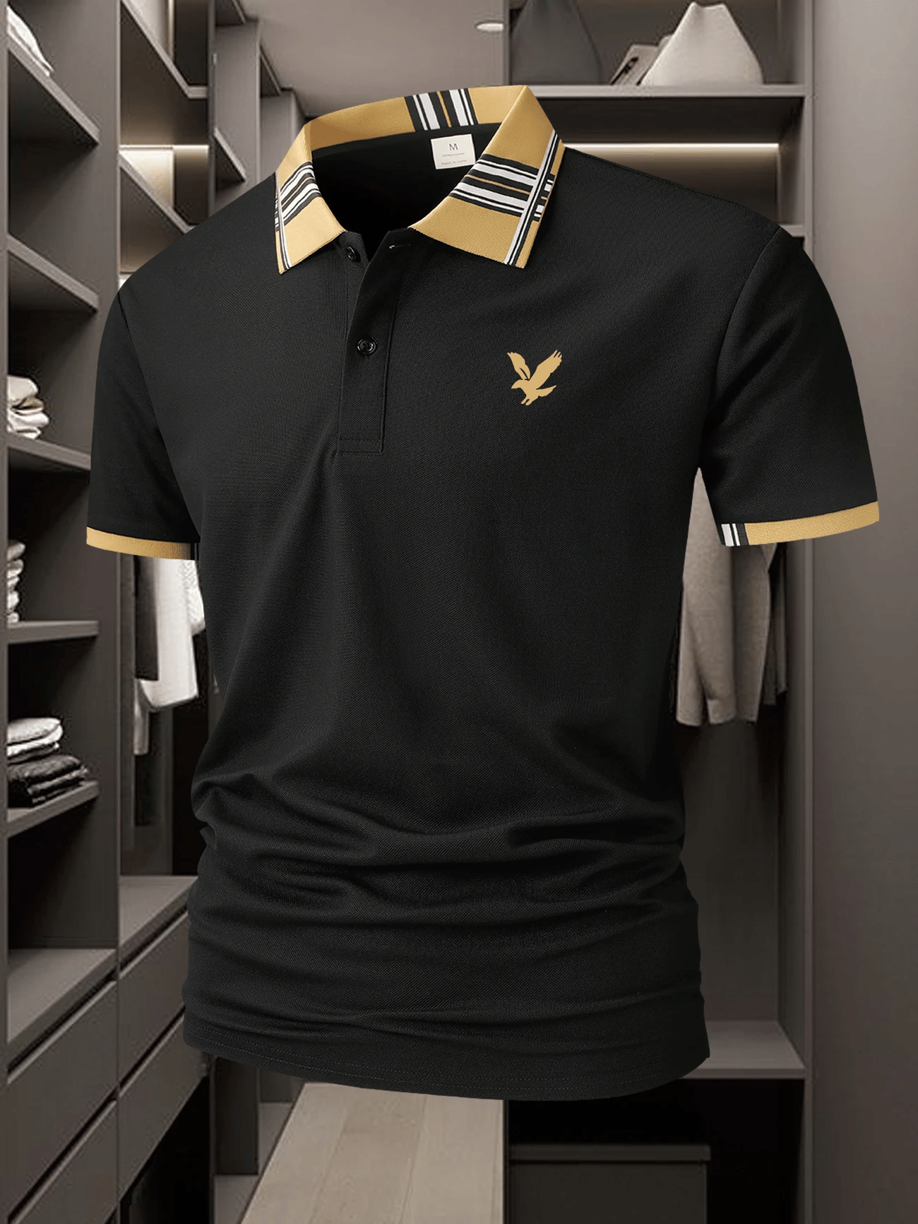 Camisa polo ejecutivo Logo con botones de manga corta para hombre