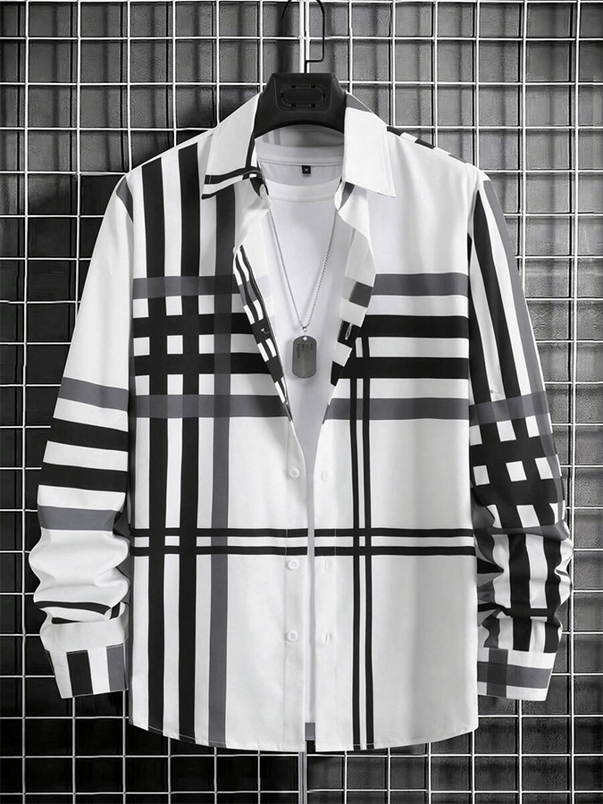 Camisa a cuadros ejecutivo casual para hombre