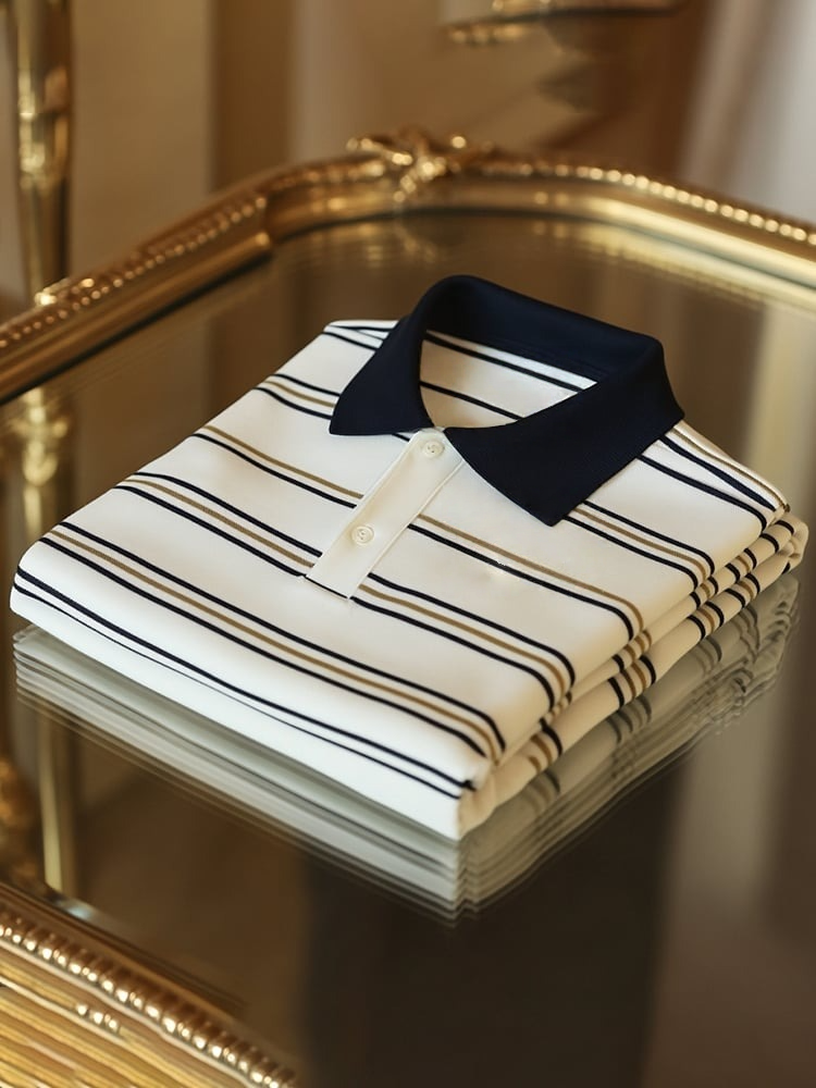 Camisa polo ejecutivo casual Button de manga corta para hombre