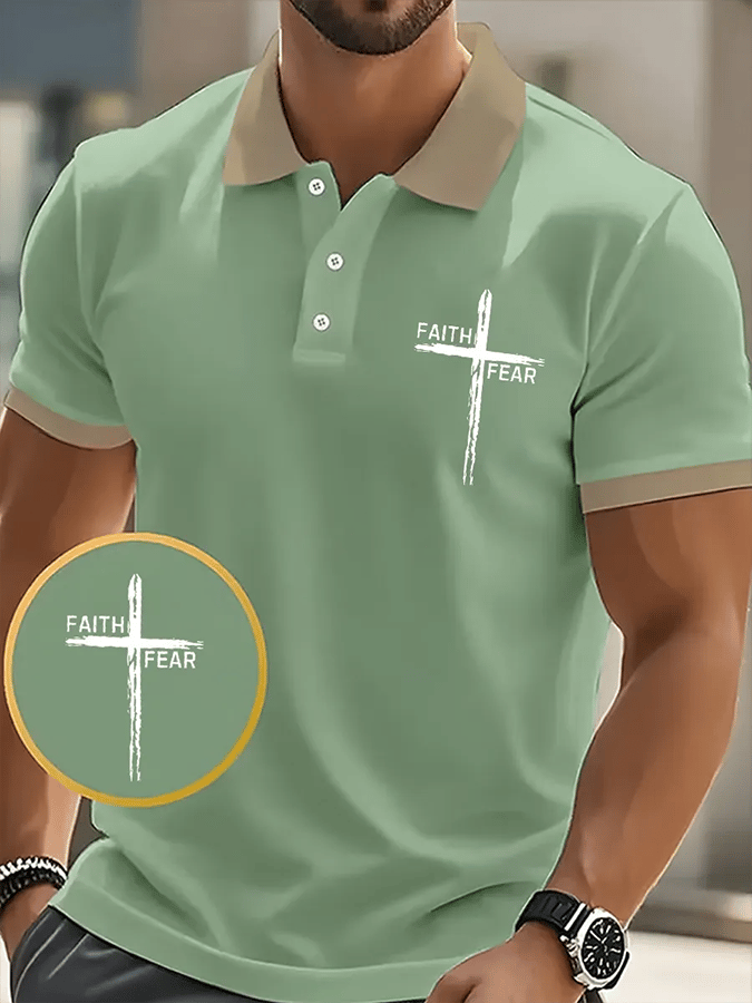 Camisa polo Faith estampado casual para hombre