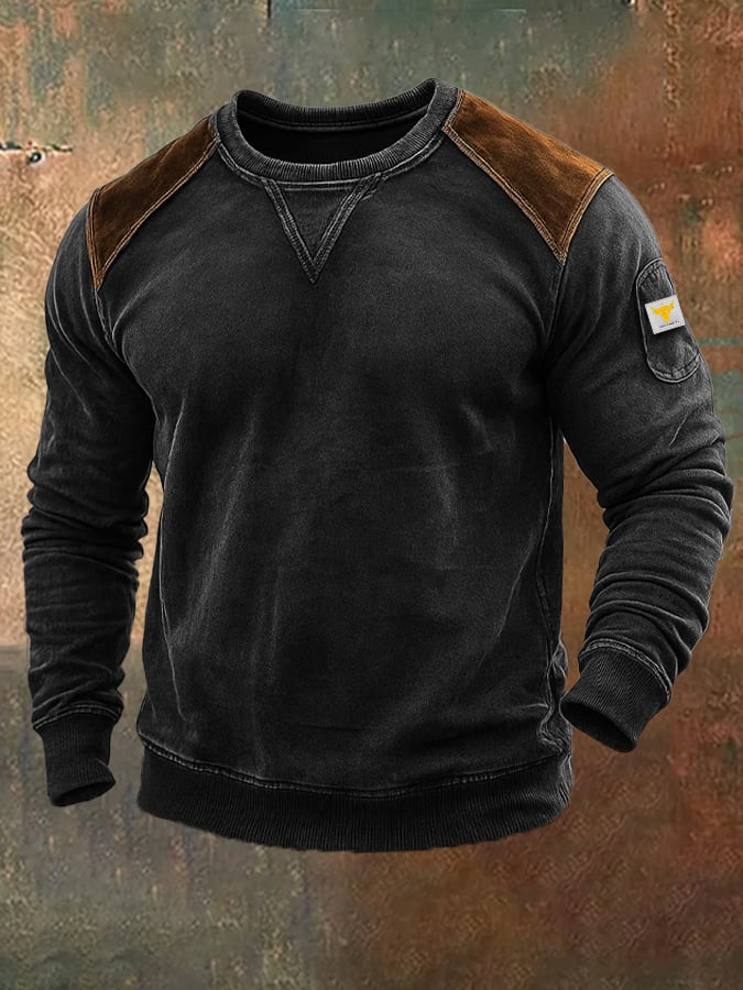 Sudadera vintage Comfort Henley para hombre