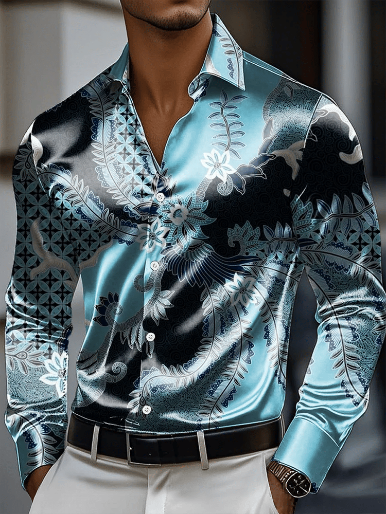 Camisa vintage de manga larga para hombre