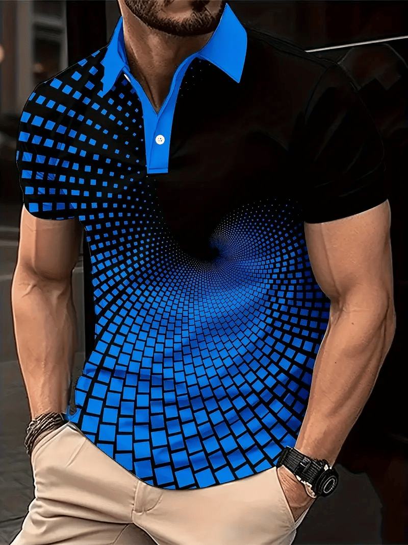 Camisa polo clásico ejecutivo Logo Button de manga corta para hombre