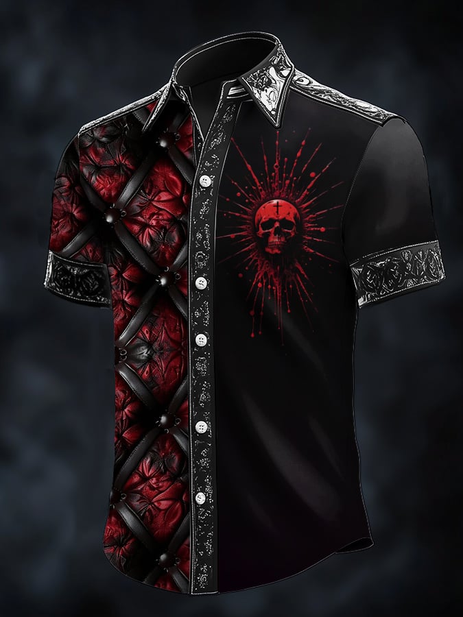 Camisa casual retro Gentleman satén para hombre