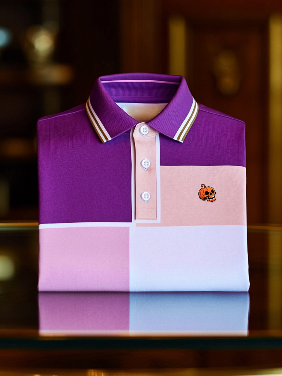 Camisa polo ejecutivo casual Artistic Button de manga corta para hombre