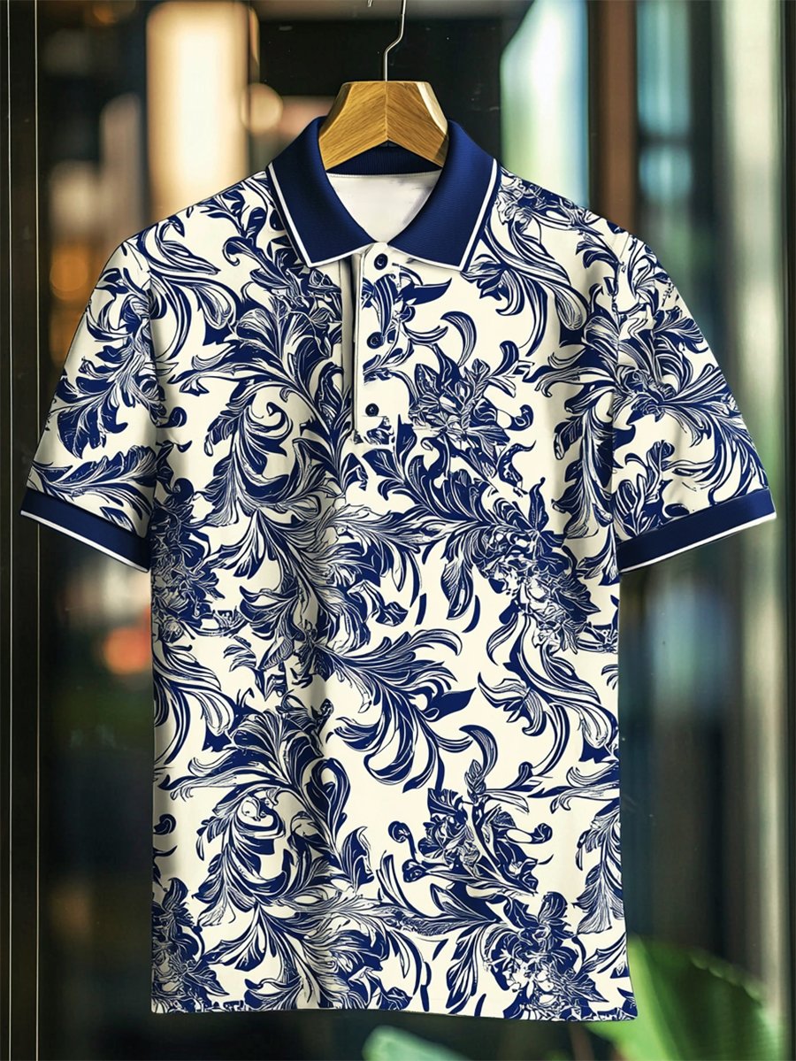 Camisa polo casual ejecutivo Button de manga corta para hombre