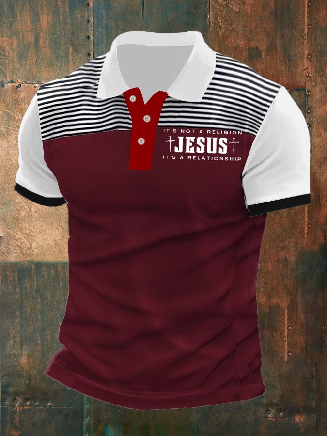 Camisa polo Faith estampado Button Design para hombre