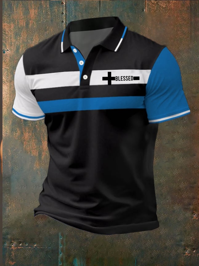 De moda casual Faith Contrast Color Polo para hombre
