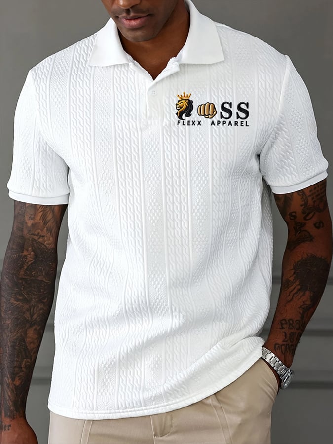 Camisa polo jacquard Fabric casual para hombre