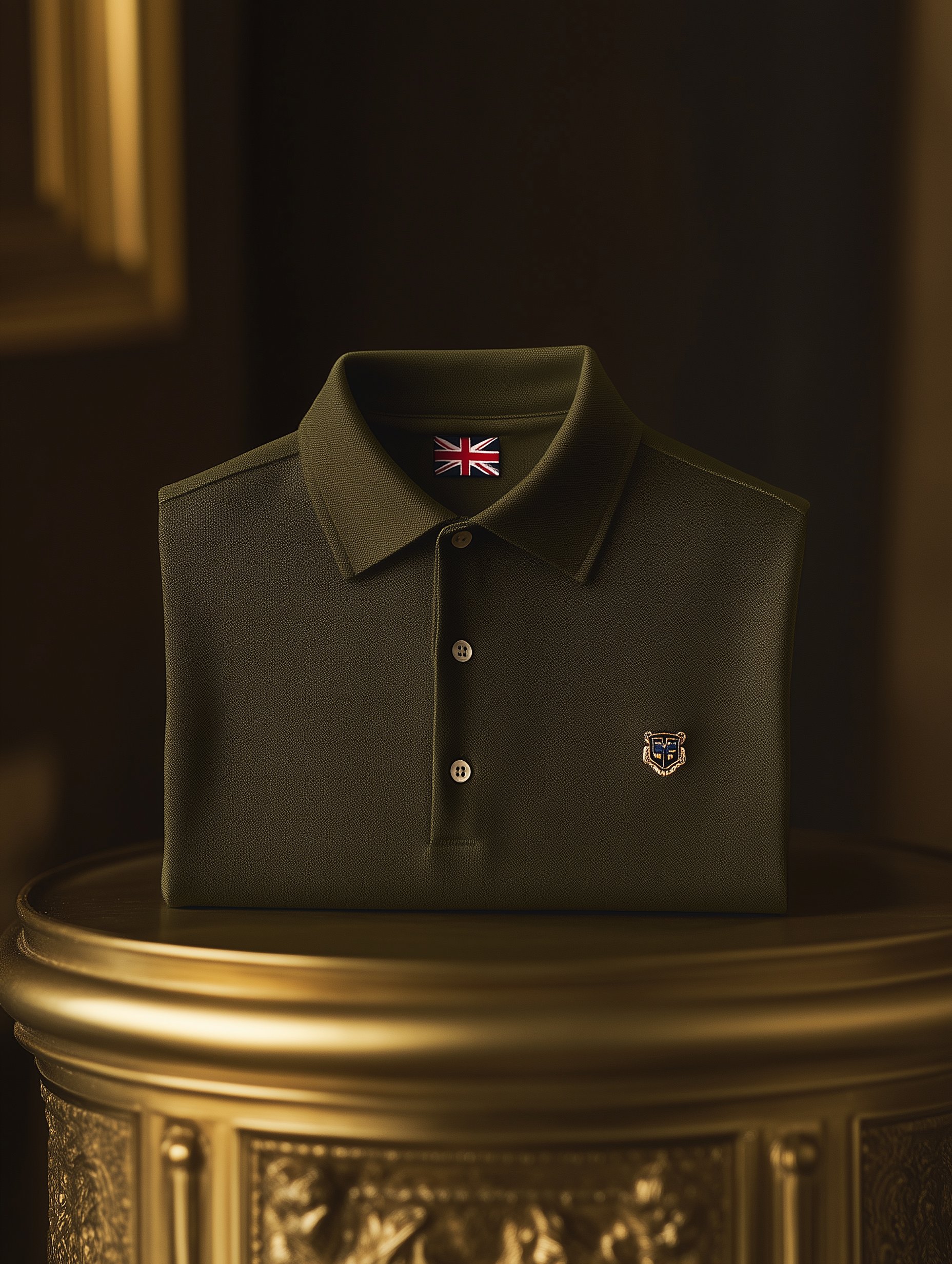 Camisa polo ejecutivo casual Button Old Money British Emblem de manga corta para hombre