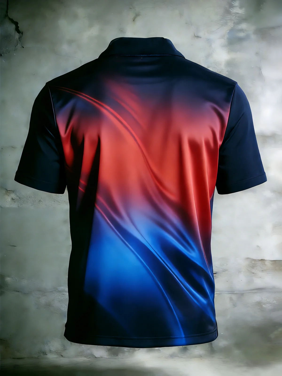 Moisture Wicking degradado Color Abstract rayas de manga corta Golf Polo