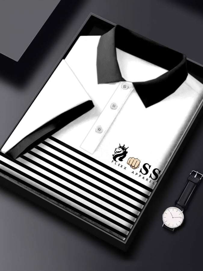 Camisa polo Letter estampado casual de manga corta para hombre