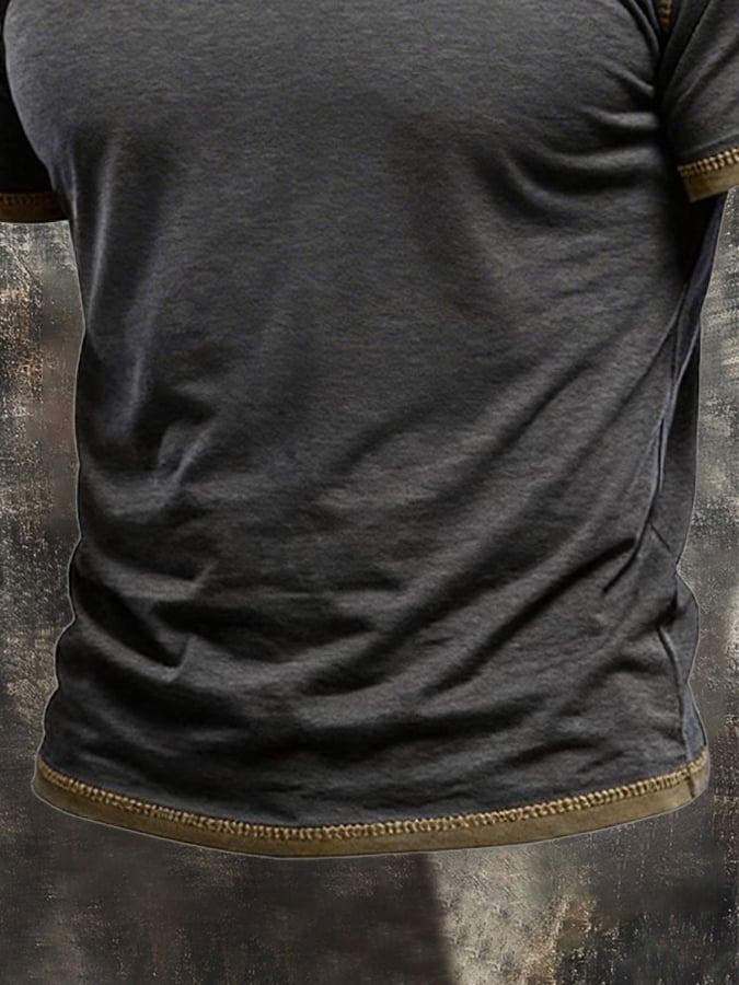 Camiseta retro en bloques de color Patriot para hombre