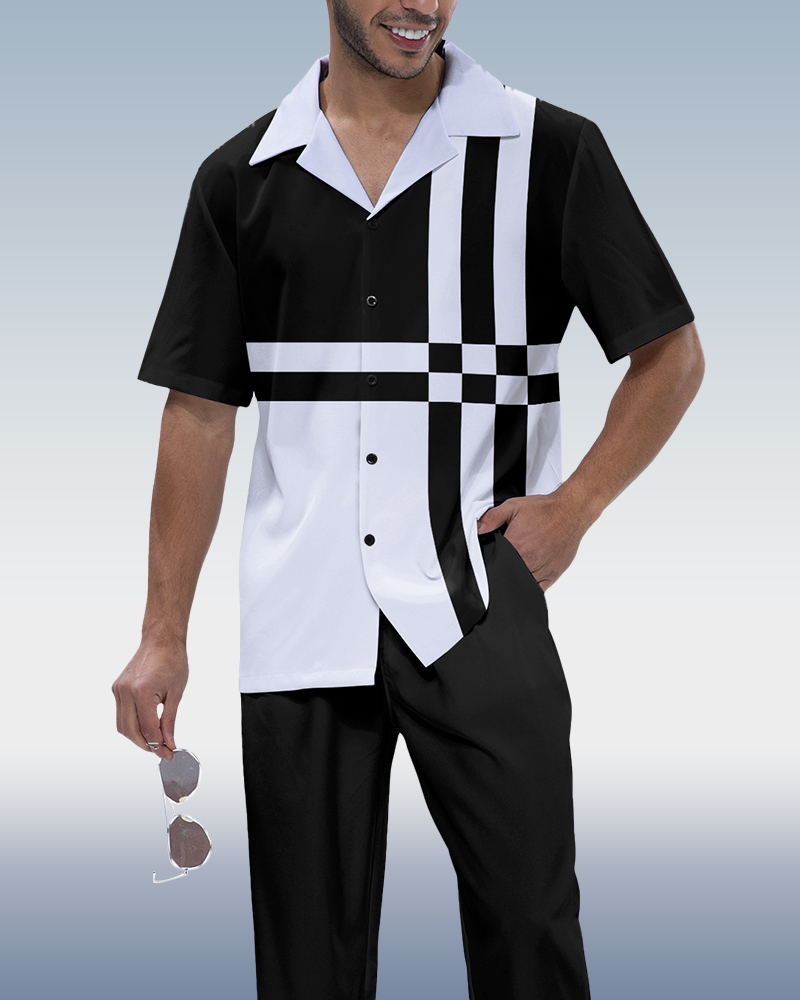 Rianmond Check estampado de manga corta Walking Suit 211 para hombre