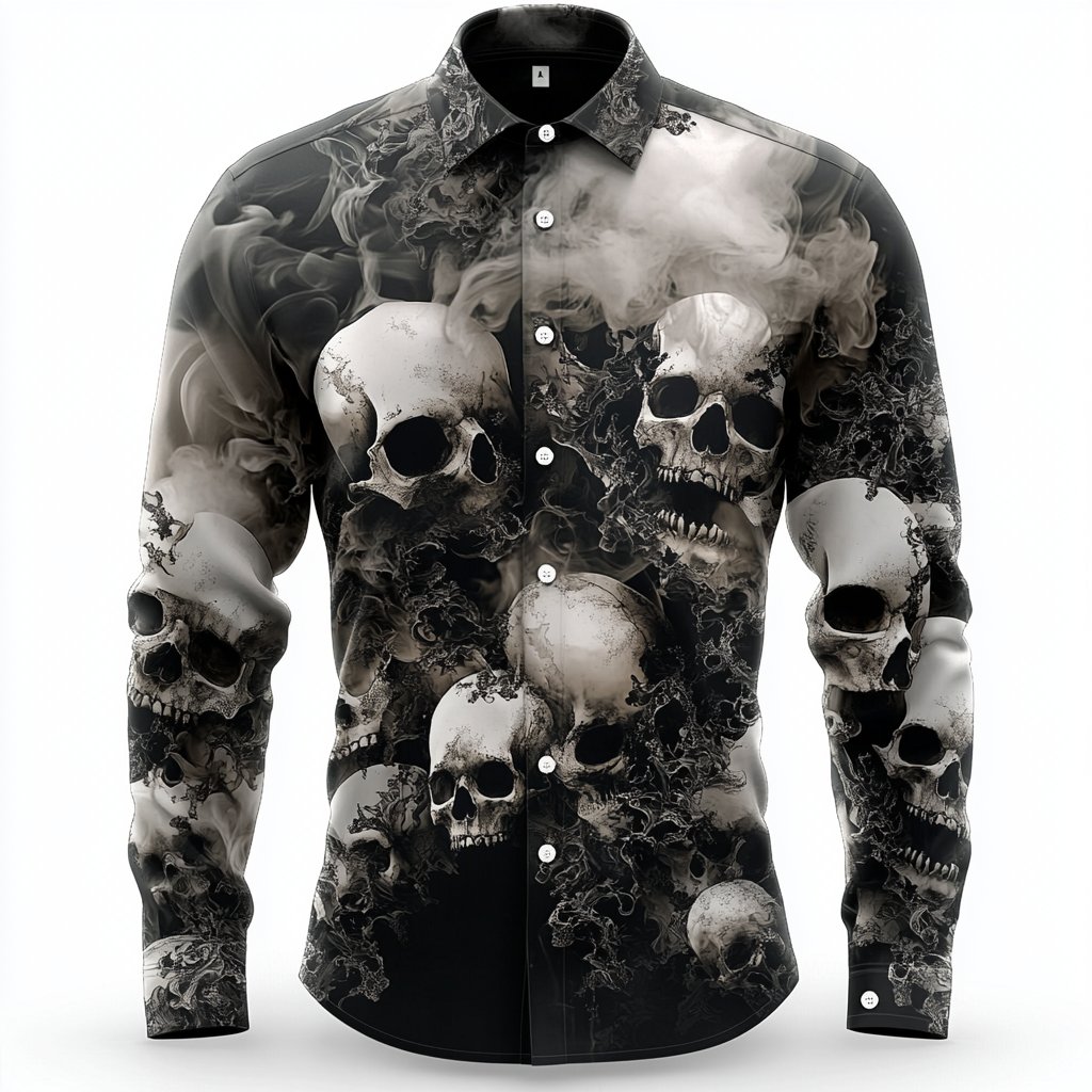 Camisa vintage Art Skull para hombre