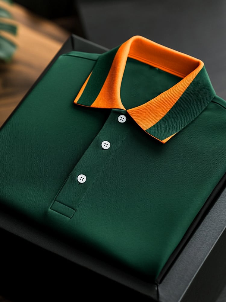 Camisa polo ejecutivo casual a rayas cuello Button de manga corta para hombre