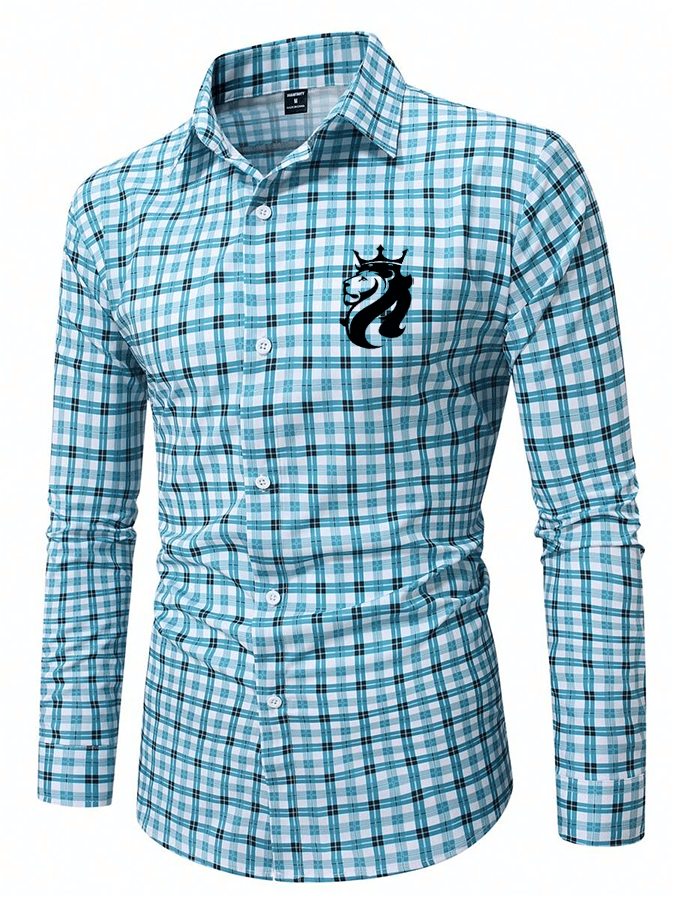 Camisa a cuadros ejecutivo casual para hombre