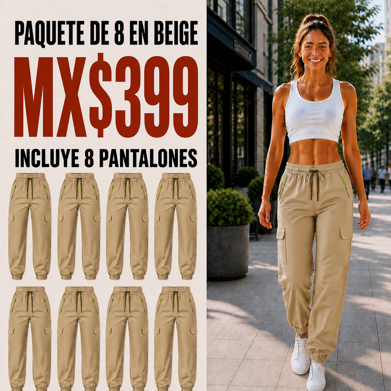 Pantalón cargo multibolsillos para mujer · vista 11