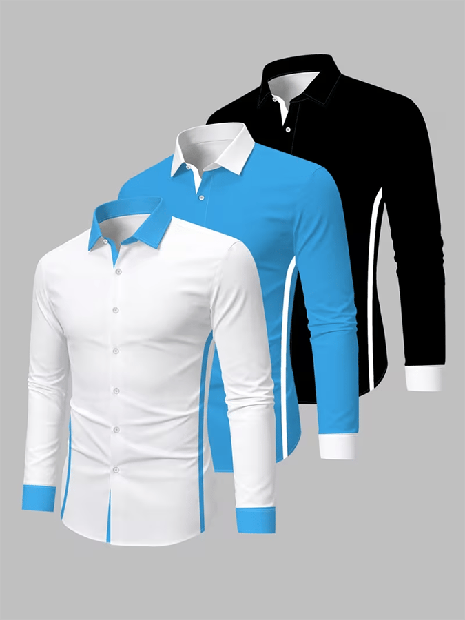 Camisa retro Abstract Art estampado Comfortable ejecutivo Style para hombre