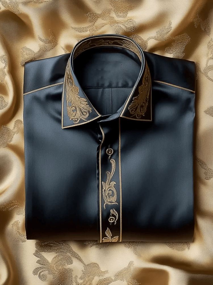 Camisa seda de lujo ejecutivo de manga larga para hombre
