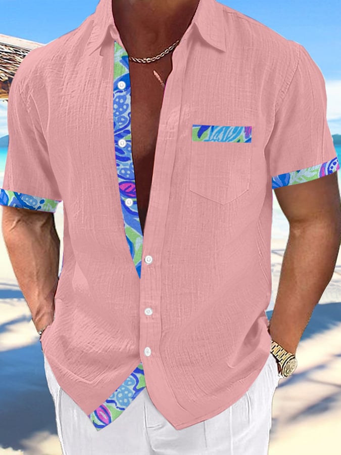 Camisa Hawaiian estampado de modaable Resort casual (With Pockets) para hombre