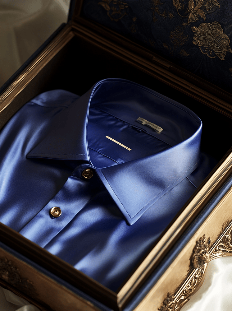 Camisa satén Luxe de manga corta para hombre