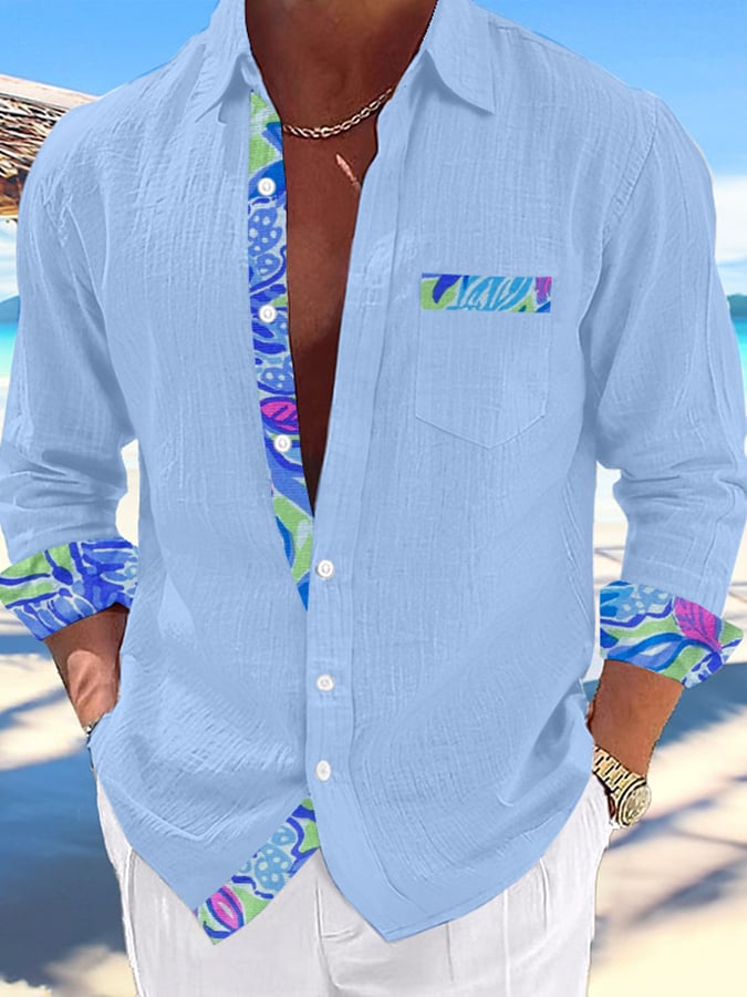 Camisa Hawaii estampado de moda Vacation And casual (With Pockets) para hombre