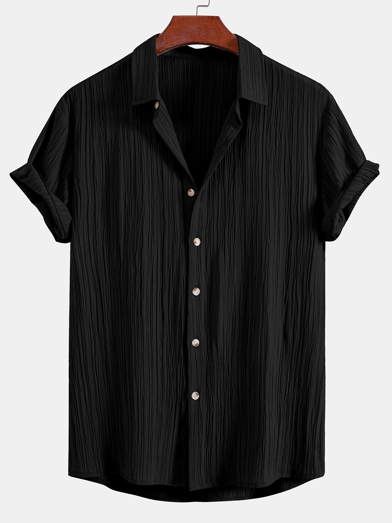 Camisa Crinkled Textured Button Up