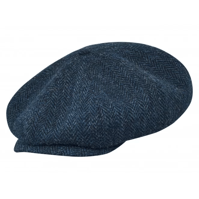 Gorras PEAKED - HARRIS TWEED Genuine Scottish Harris Tweed 8 Panels Man gorras Blue
