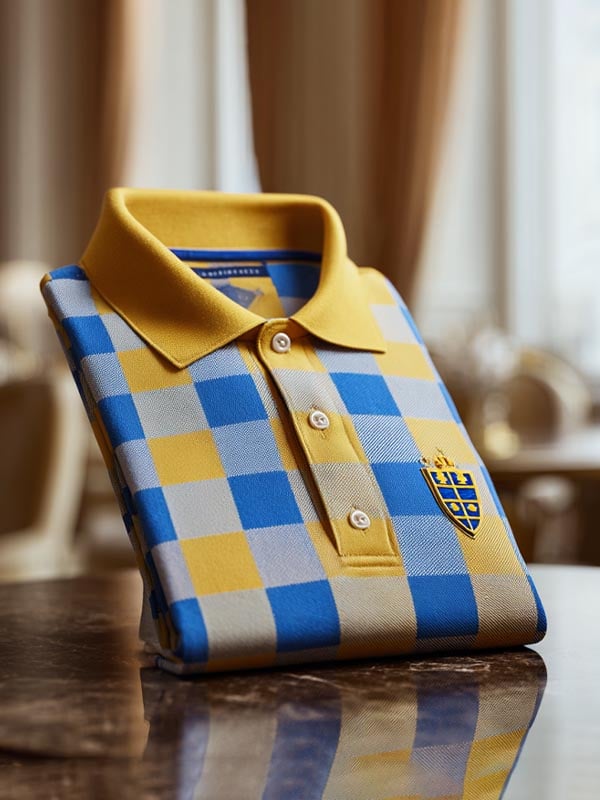 Camisa polo Check ejecutivo casual de manga corta para hombre