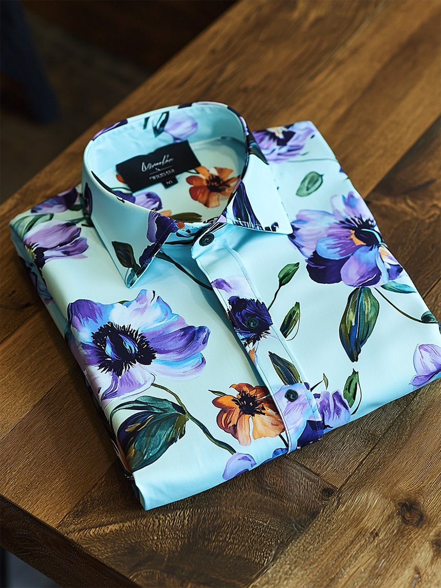 Camisa Resort casual floral Art de manga corta para hombre