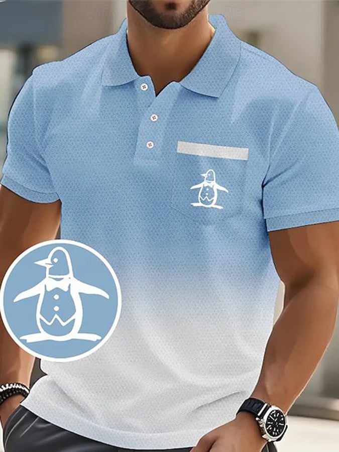 Camisa polo de moda ejecutivo Letter estampado casual para hombre