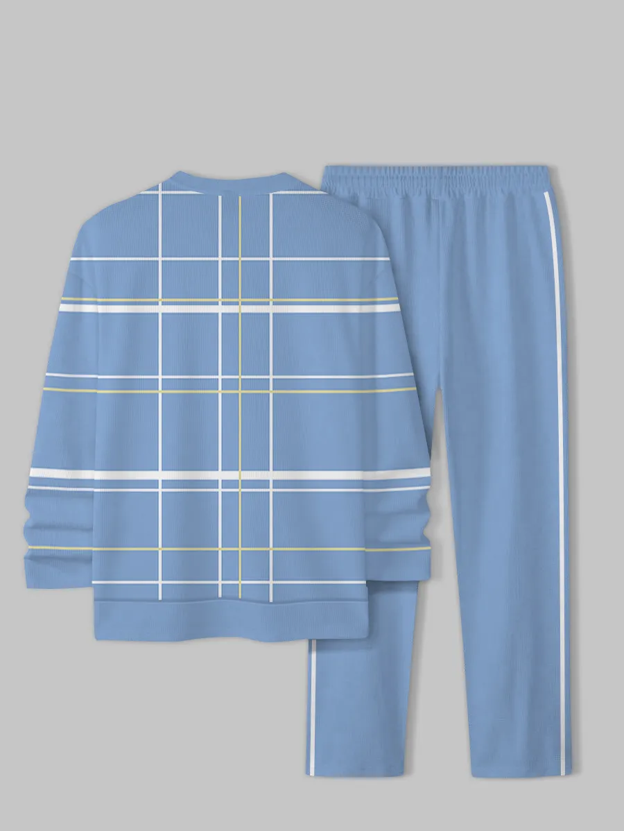 Simple Colorblock Round Neck casual Sports Set 0125 para hombre