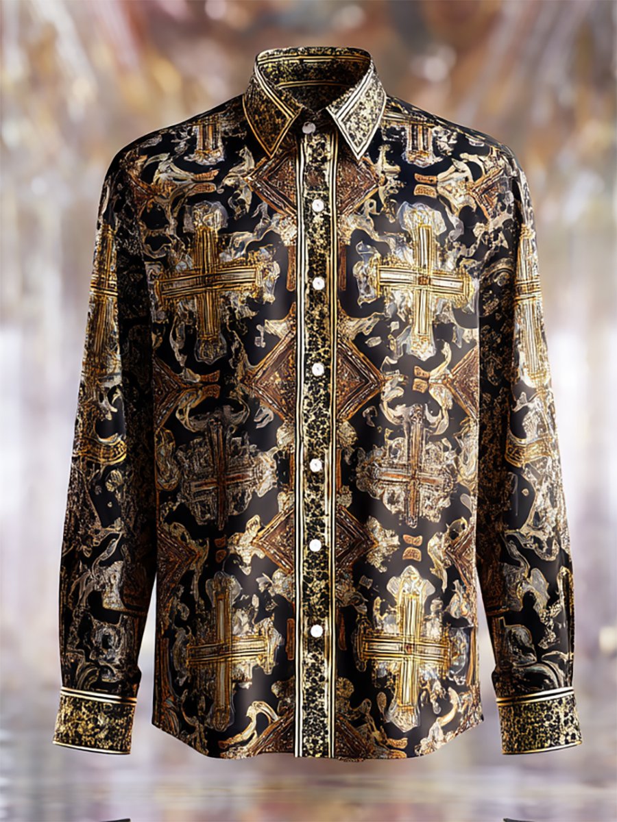 Camisa Luxe satén de manga larga para hombre