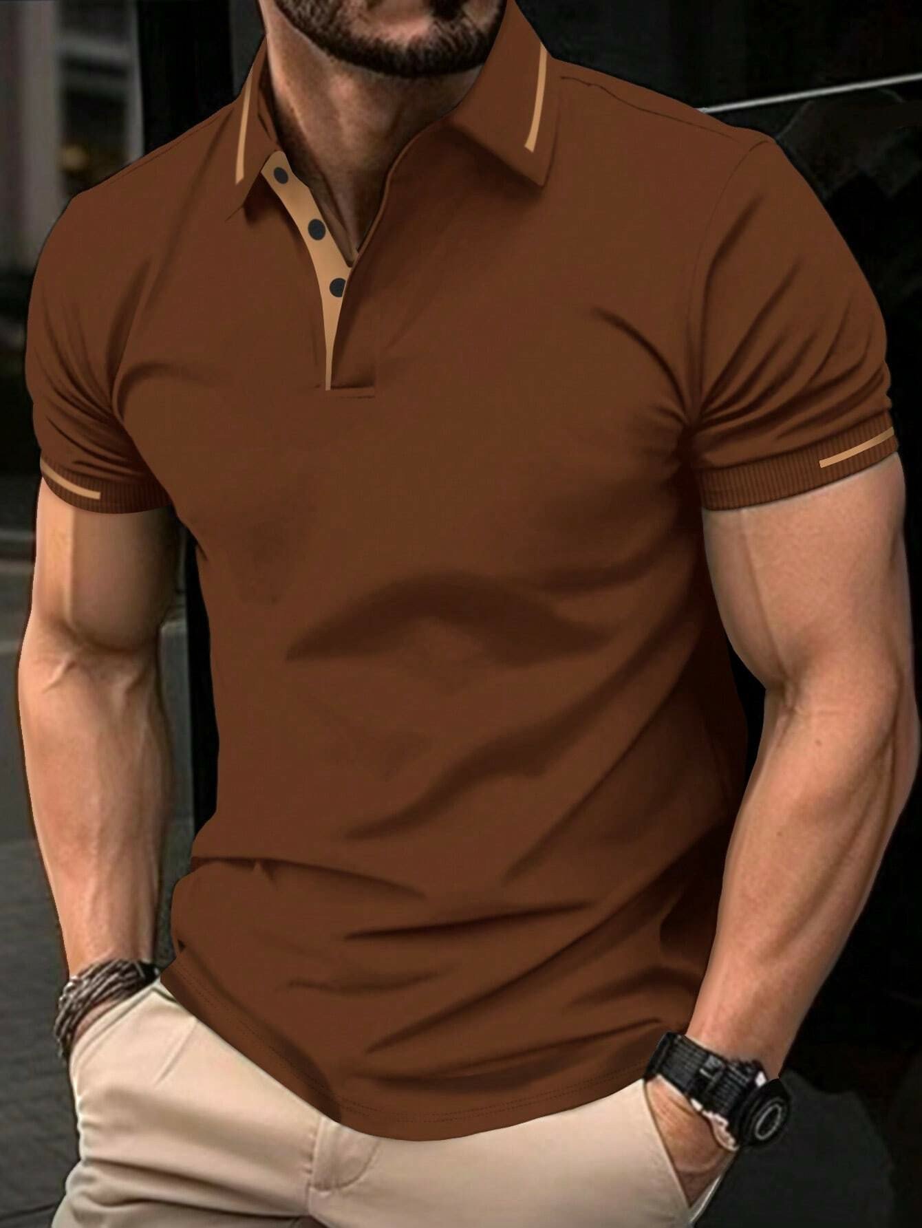 Camisa polo casual para hombre