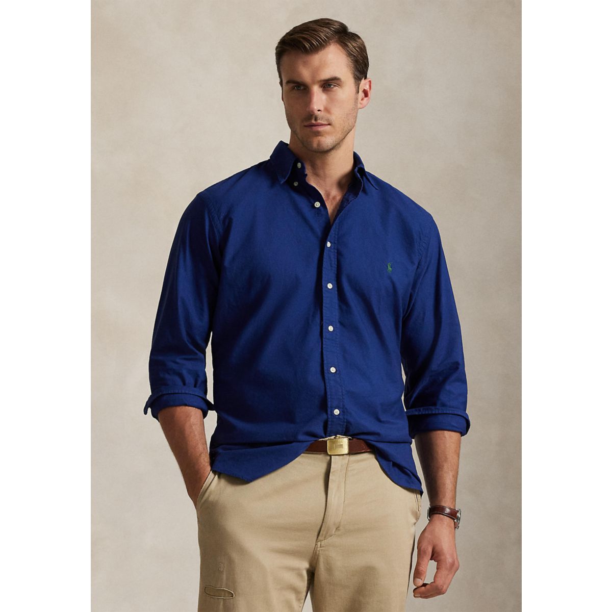 Big & Tall Garment-Dyed Oxford Shirt - 1