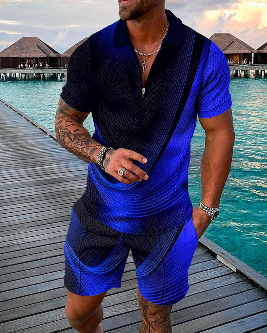 Camisa polo casual Colorblock Two Piece para hombre