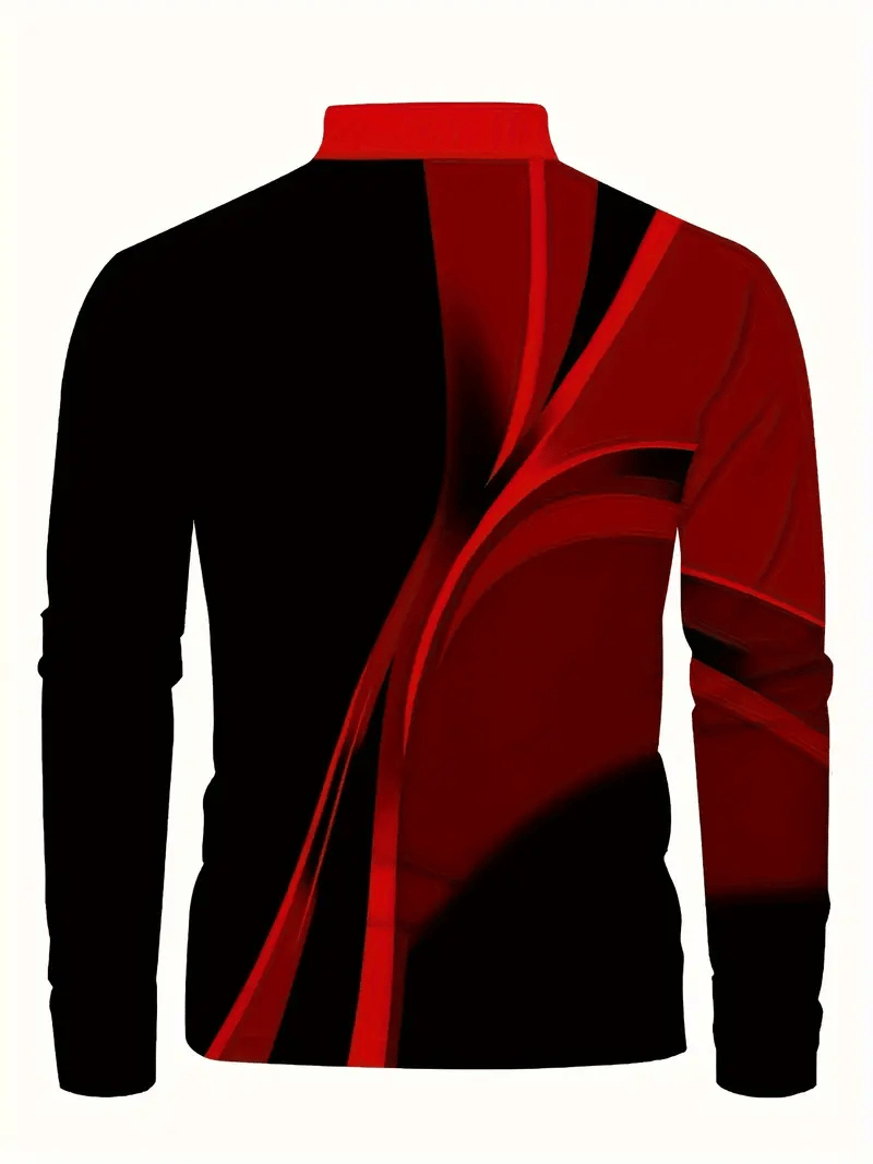 Camisa polo ejecutivo casual a rayas de manga larga para hombre