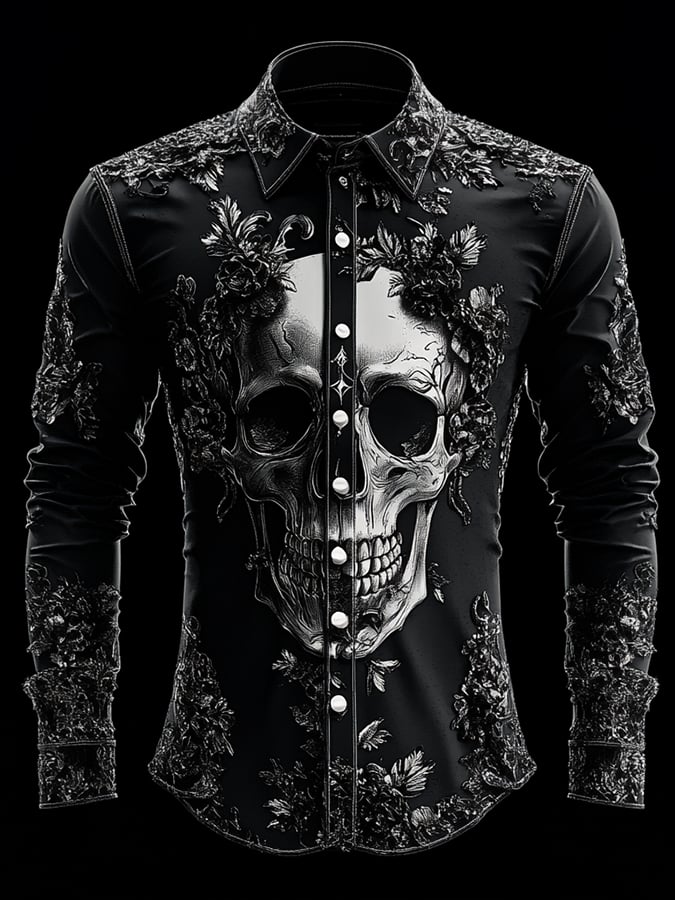 Camisa vintage Art Skull para hombre