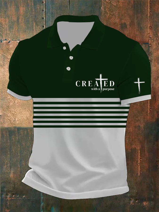Camisa polo Faith casual rayas estampado Tops para hombre
