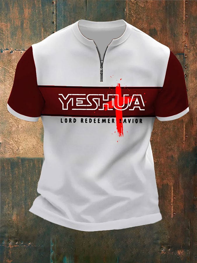 Camisa polo retro Jesus faith gráfico estampado para hombre