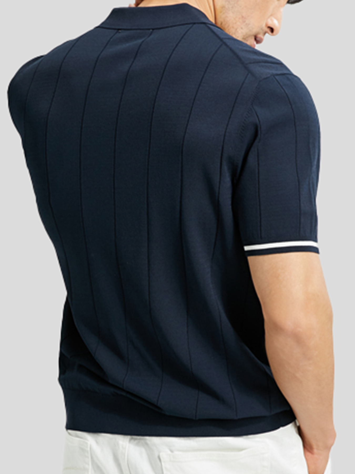 Cooltejido transpirable de manga corta Zip tejidoted Polo