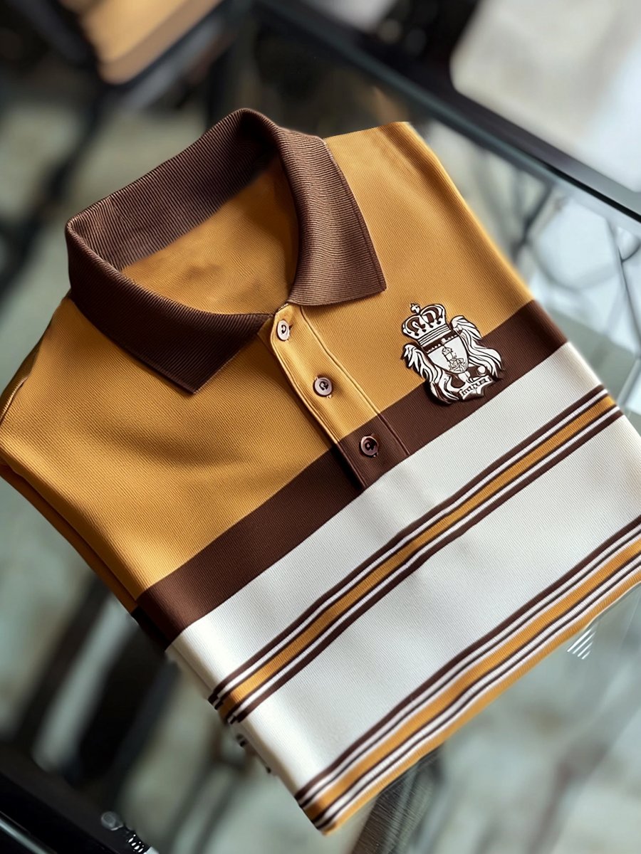 Camisa polo vintage ejecutivo de manga larga para hombre