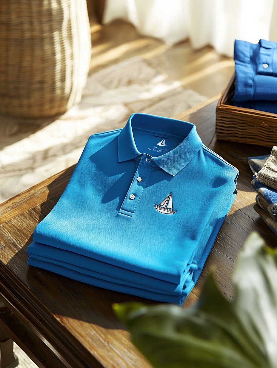 Camisa polo ejecutivo casual Sailing Statement Button de manga corta para hombre