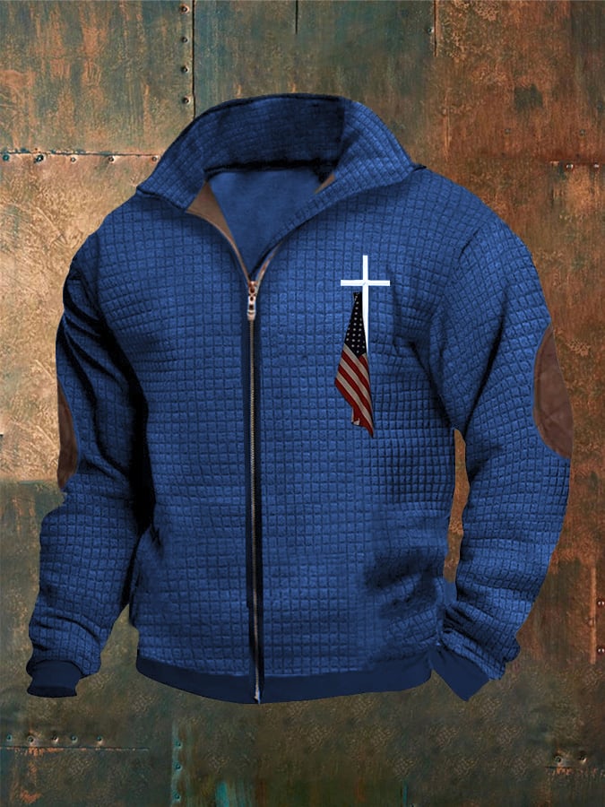 Sudadera casual Faith estampado cierre de manga larga para hombre