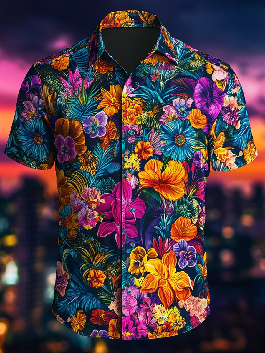Camisa Resort casual floral Art de manga corta para hombre
