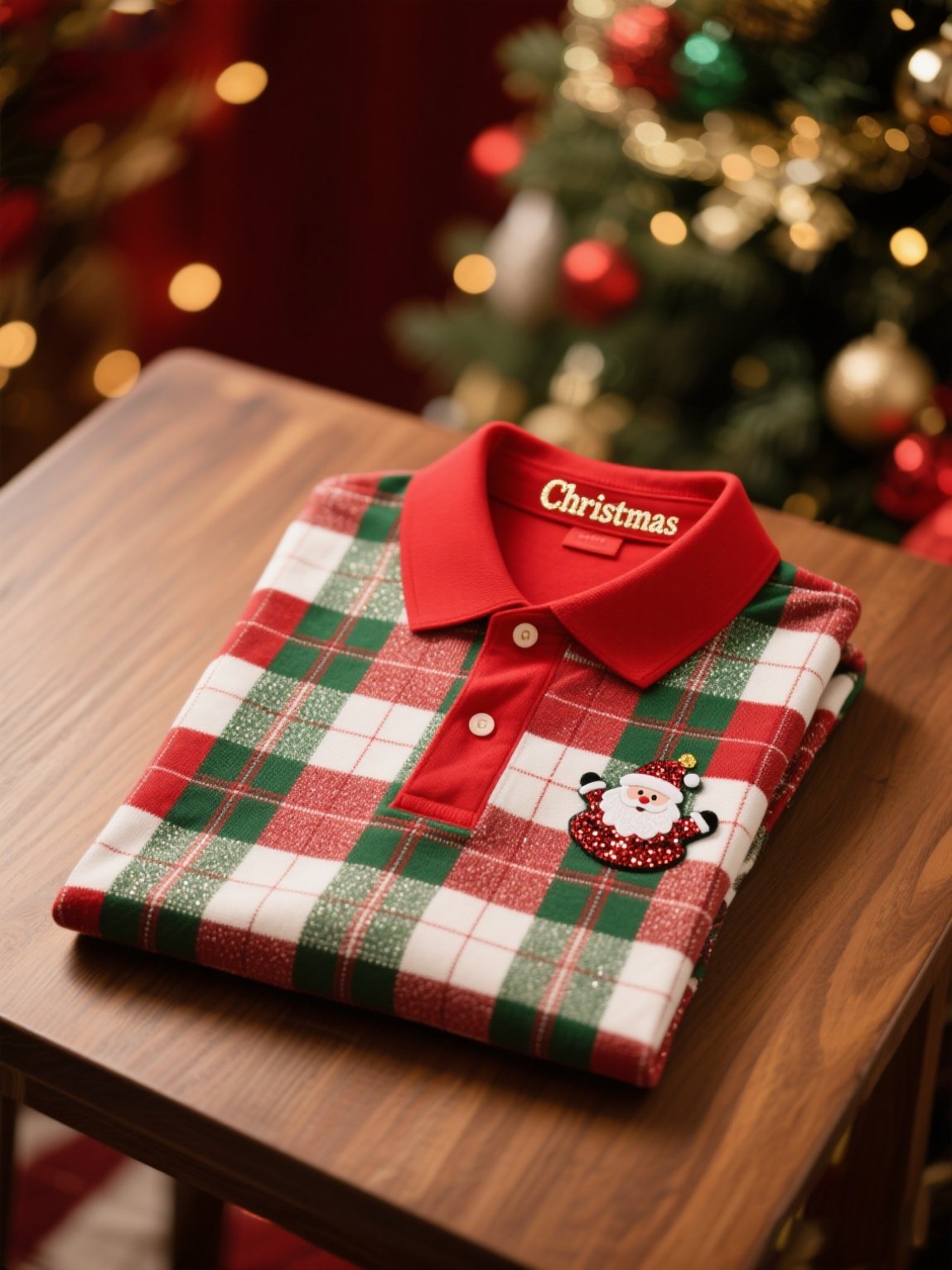 Camisa polo Christmas Logo estampado de manga larga para hombre