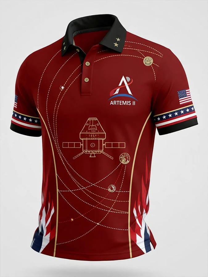 Camisa polo Back to the Moon 2026 estampado para hombre