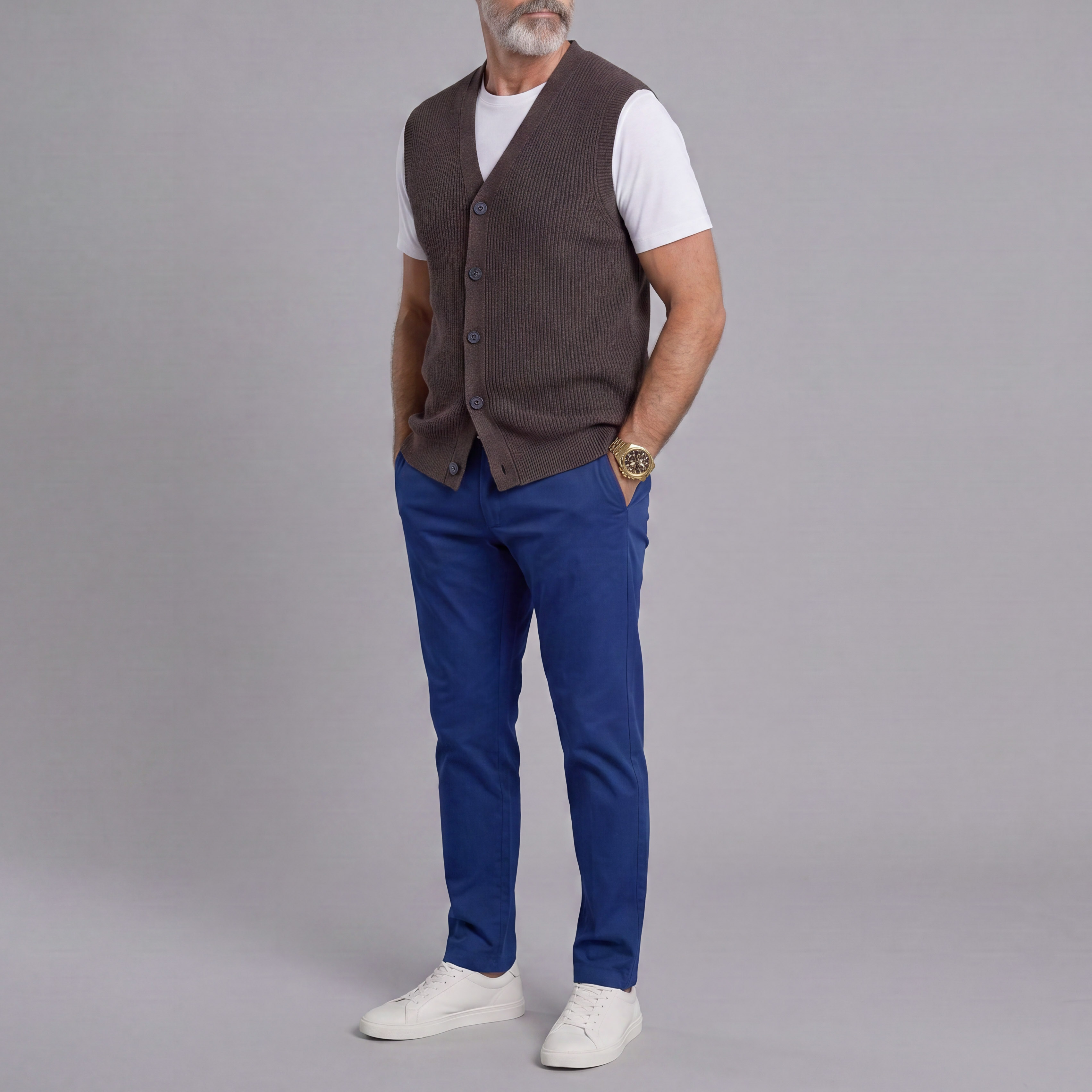 Fall/Winter casual Textured tejido Cardigan para hombre